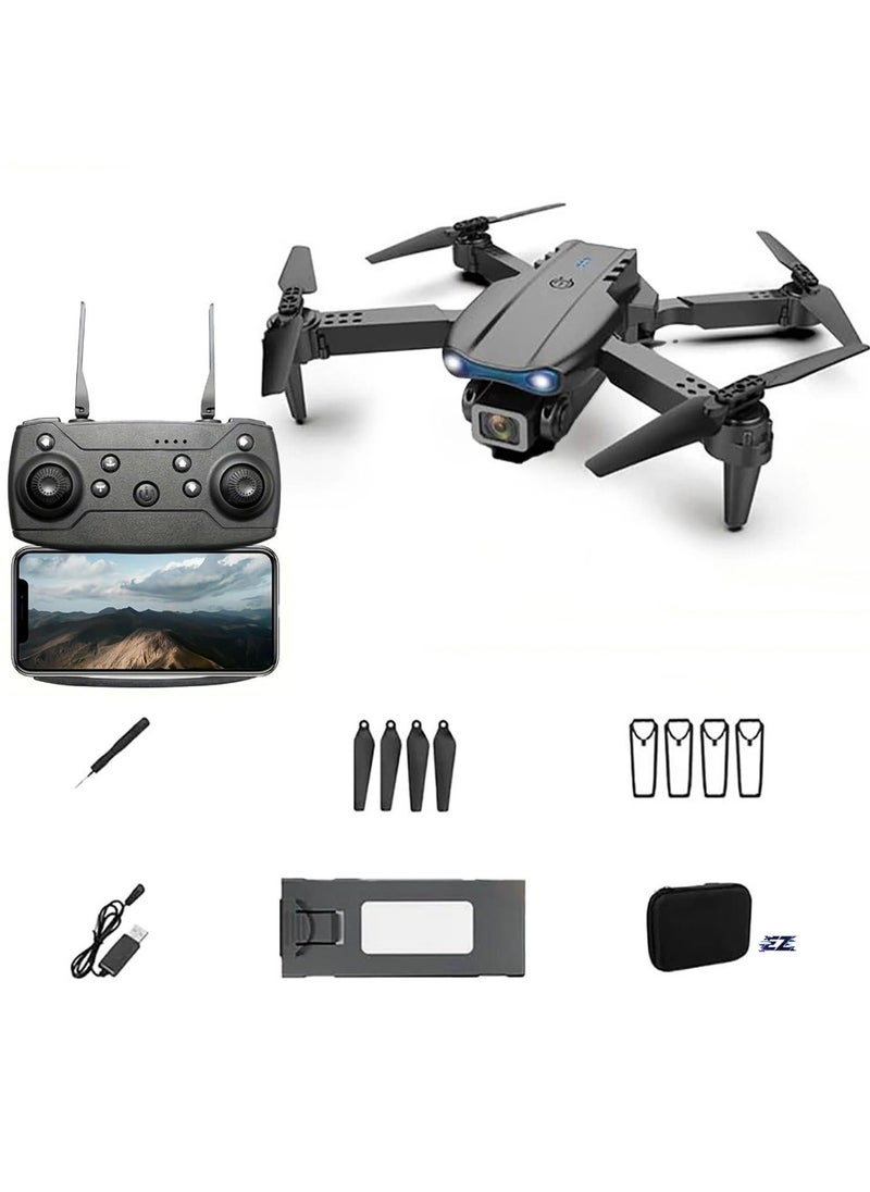 E99 Drone with Camera, Foldable RC Quadcopter Drone, Remote Control Drone Toys for Beginners, Men’s Gifts, Indoor and Outdoor Affordable UAV, Christmas, Halloween, Thanksgiving Gift