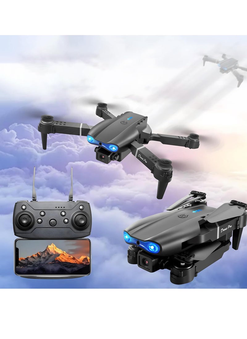 E99 Drone with Camera, Foldable RC Quadcopter Drone, Remote Control Drone Toys for Beginners, Men’s Gifts, Indoor and Outdoor Affordable UAV, Christmas, Halloween, Thanksgiving Gift