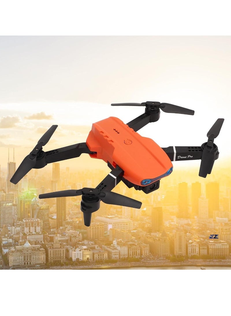 E99 PRO Drone with 4K HD Dual Camera, Obstacle Avoidance, Foldable Design, Height Keep, Mini Drone (Gray, Orange, Black)