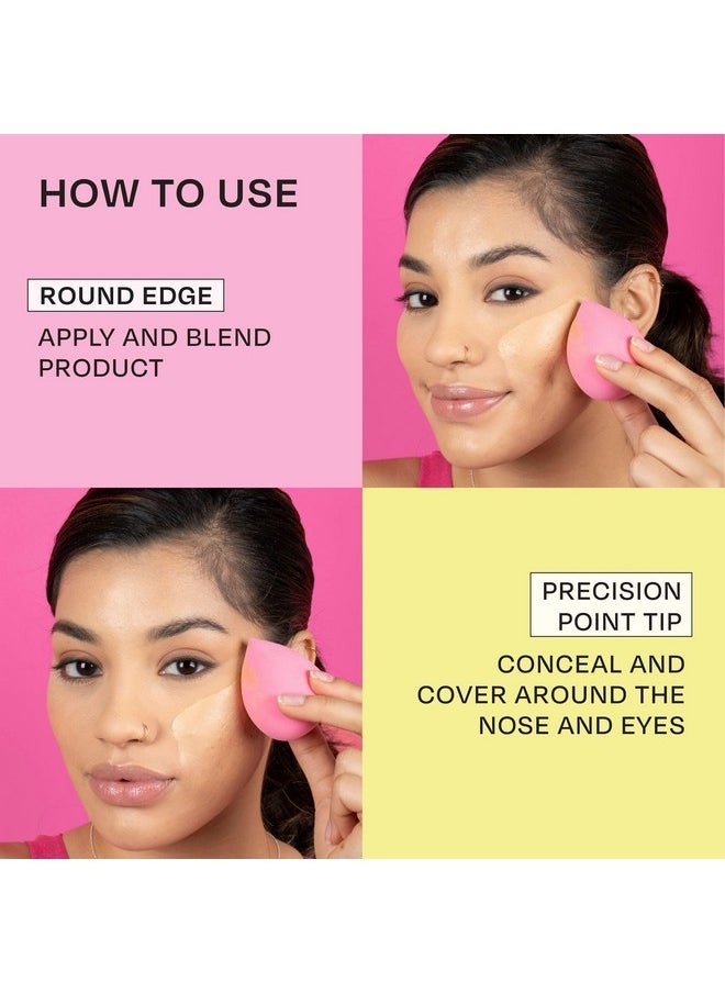 Blender Bender Makeup Sponge 8 Count Set, For Liquid & Cream Foundation, Precision Makeup Blending Sponges, For Natural, Buildable Coverage, Vegan, Cruelty-Free, & Latex-Free, Pink Sponge