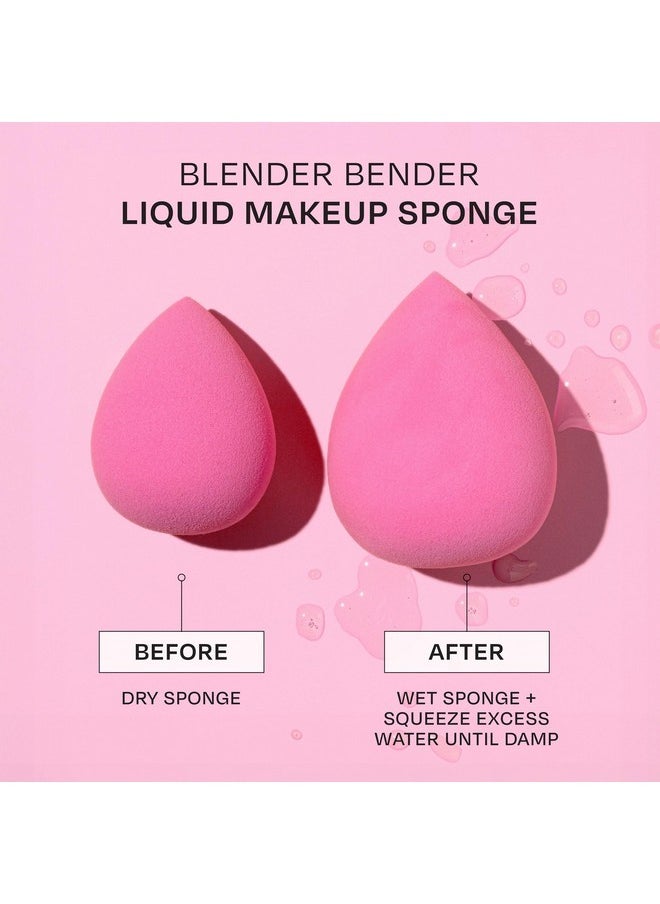 Blender Bender Makeup Sponge 8 Count Set, For Liquid & Cream Foundation, Precision Makeup Blending Sponges, For Natural, Buildable Coverage, Vegan, Cruelty-Free, & Latex-Free, Pink Sponge