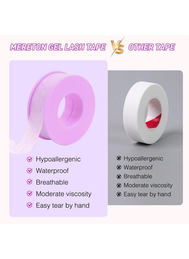 Lash Tape For Eyelash Extensions - Silicone Gel Eyelash Tape Eyelash Extension Tape For Sensitive Skin Pain Free Removal Breathable Micro Eyelash Extension Supplies（1 In X 4Yd，5Rolls Purple）