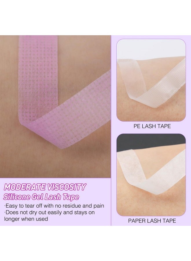 Lash Tape For Eyelash Extensions - Silicone Gel Eyelash Tape Eyelash Extension Tape For Sensitive Skin Pain Free Removal Breathable Micro Eyelash Extension Supplies（1 In X 4Yd，5Rolls Purple）