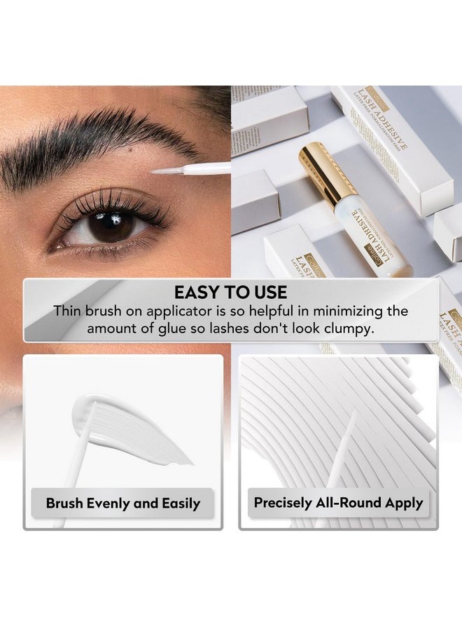 Lash Glue Cluster False Eyelashes Gule Strip Lash Glue For Diy Lash Extensions Super Strong Hold Eyelash Adhesive Waterproof Long Lasting For Lash Cluster Fast Drying Clear Eye Lash Glue