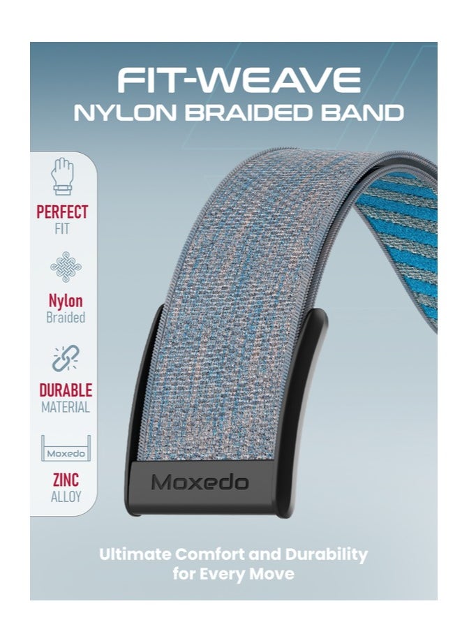 Moxedo Fit-Weave Nylon Braided Band - Diamond Blue