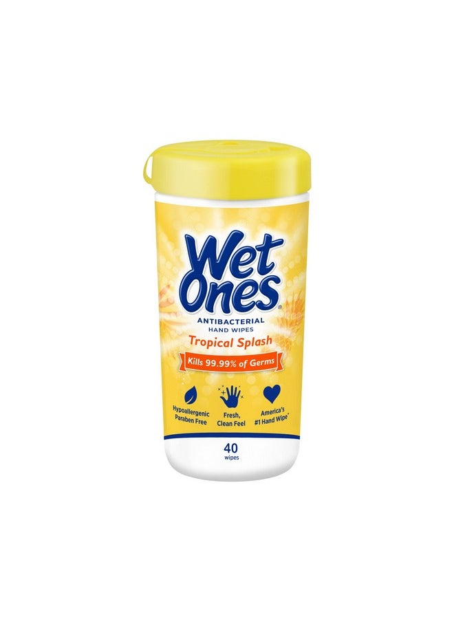 Antibacterial Hand Wipes, Tropical Splash Wipes | Antibacterial Wipes, Hand Sanitizer Wipes, Wet Ones Wipes, 40 Ct. Canister