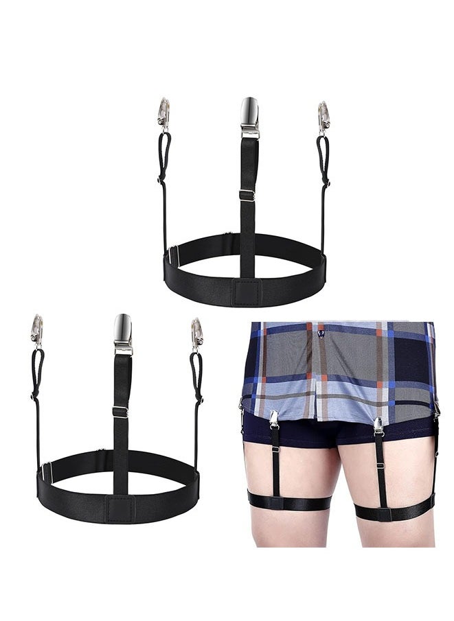 Shirt Stays Shirt Stays Holder Straps for Mens Non-slip Adjustable Elastic Shirt Garter with Locking Clamps