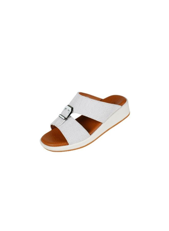 008-3677 Barjeel Uno Boys Arabic Sandals MSA124 B White