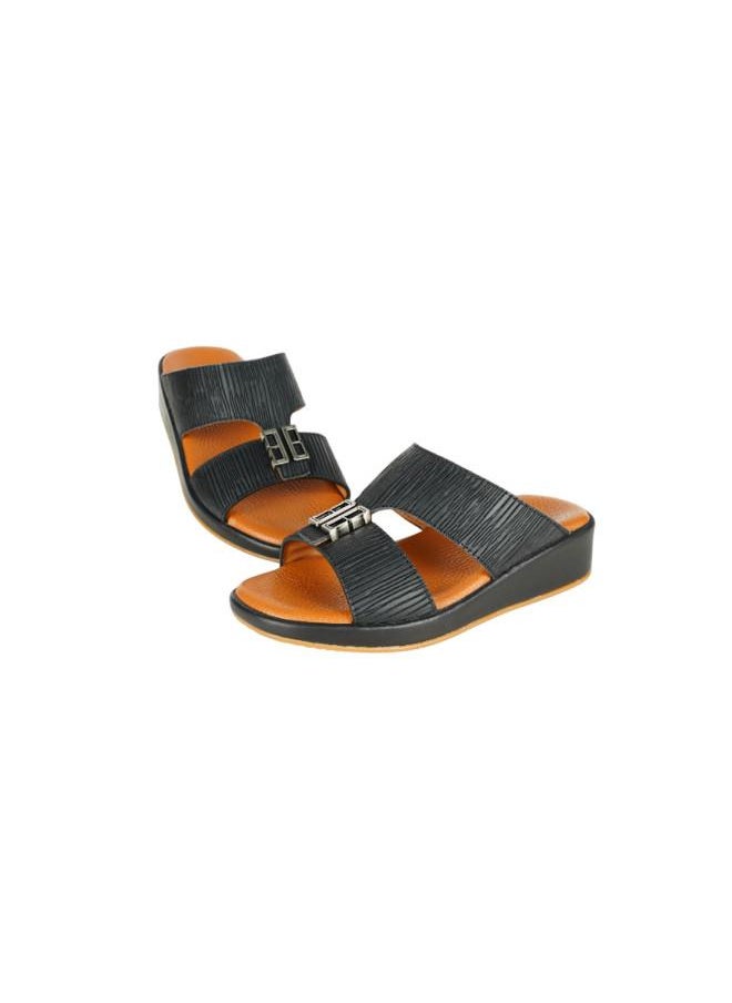 008-3672 Barjeel Uno Boys Arabic Sandals MSA139 B Black 26