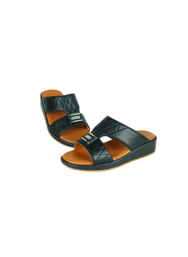 008-3669 Barjeel Uno Boys Arabic Sandals MSA138 B Black 26