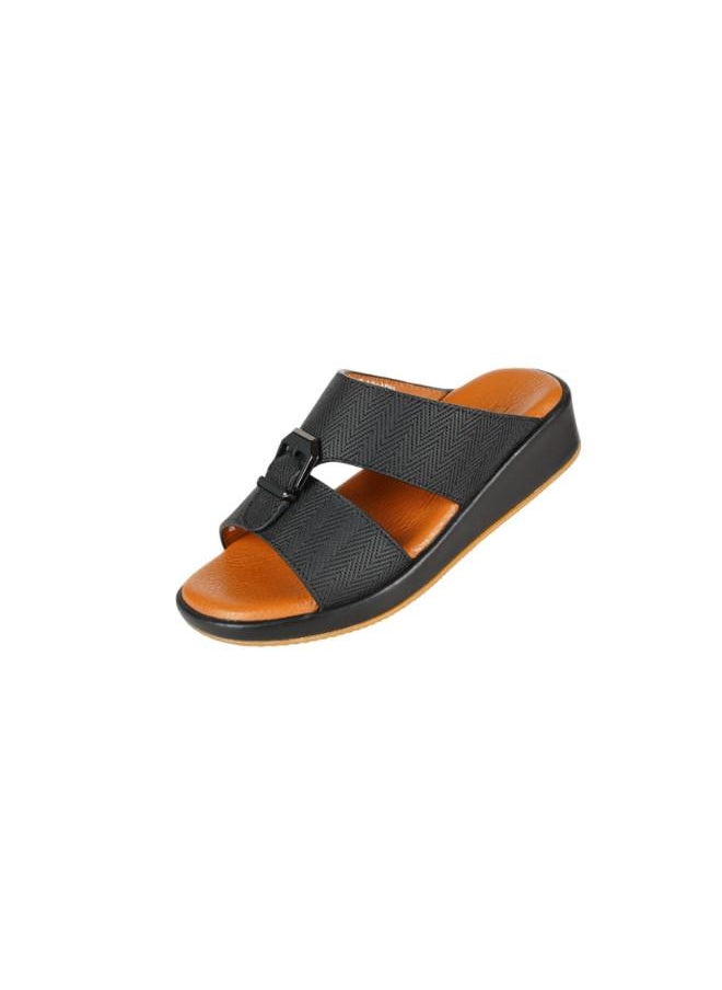 008-3675 Barjeel Uno Boys Arabic Sandals MSA124 B Black