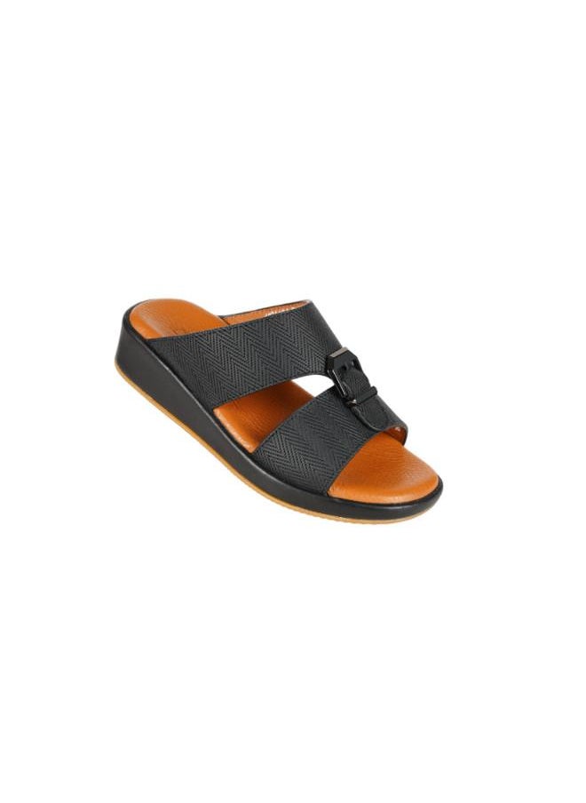 008-3675 Barjeel Uno Boys Arabic Sandals MSA124 B Black 26