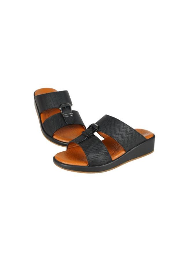 008-3675 Barjeel Uno Boys Arabic Sandals MSA124 B Black 26