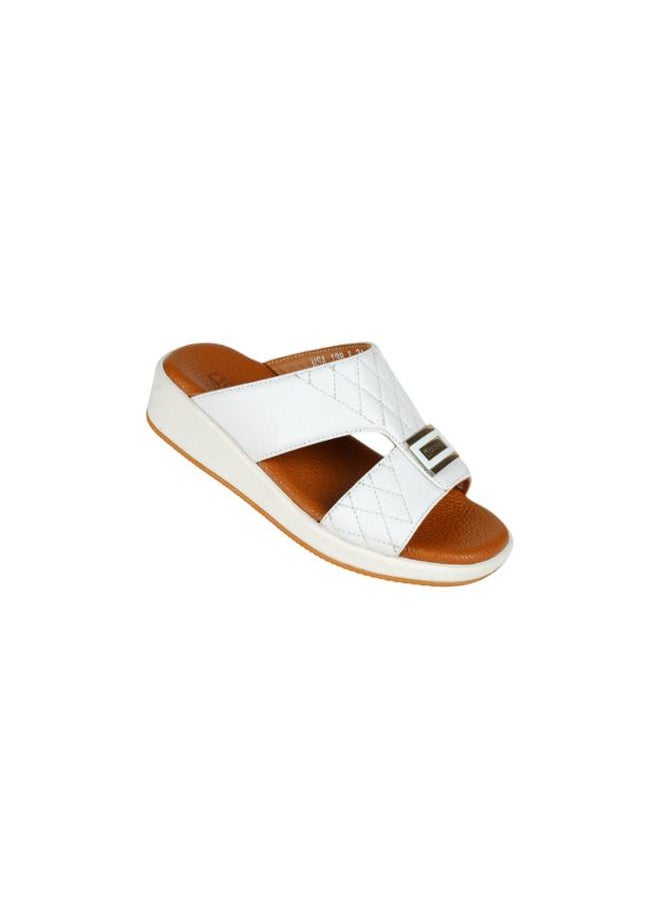 008-3671 Barjeel Uno Boys Arabic Sandals MSA138 B White 26