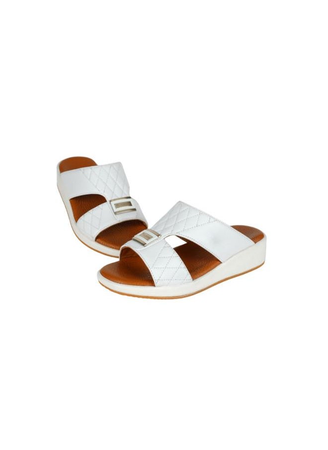 008-3671 Barjeel Uno Boys Arabic Sandals MSA138 B White 26