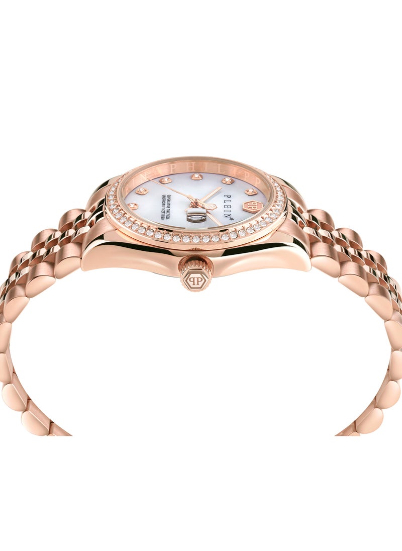 Date Superlative Watch For Women With Rosegold Stainless Steel Bracelet 34 Mm 5 Atm