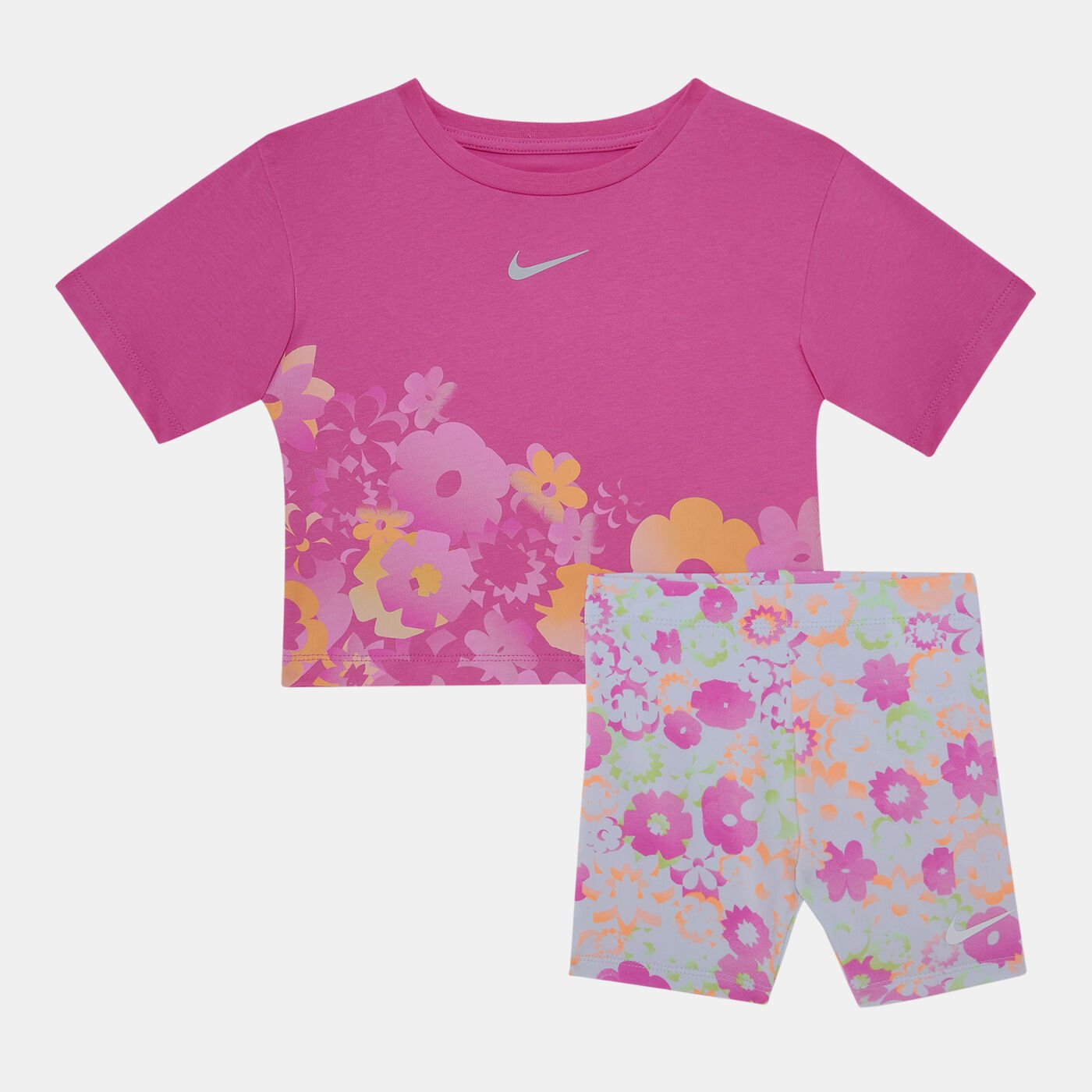 Kids' Flow Printed T-Shirt and Bike Shorts Set