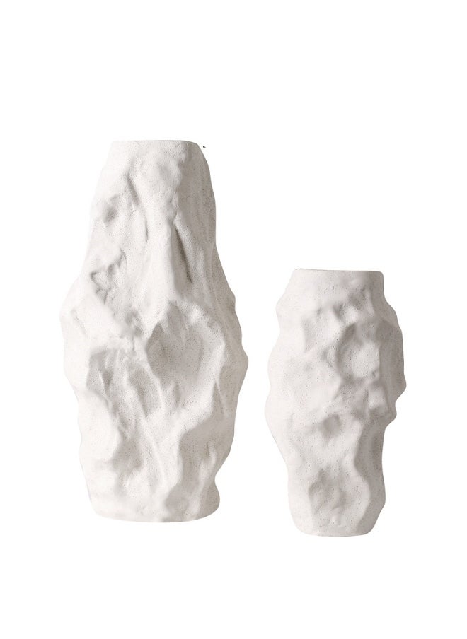 White Crumpled Vase A (Big)