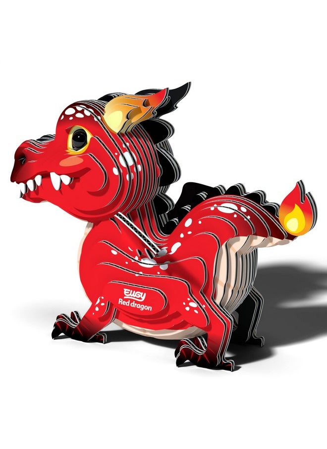 Red Dragon 3D Puzzle, 24 Piece Eco-Friendly Educational Toy Puzzles For Boys, Girls & Kids Ages 6+