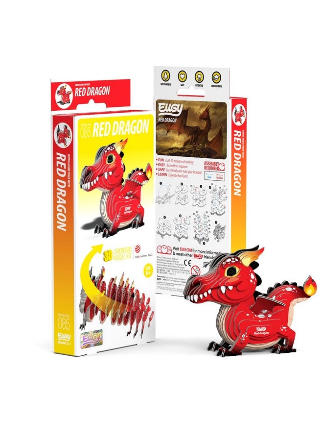 Red Dragon 3D Puzzle, 24 Piece Eco-Friendly Educational Toy Puzzles For Boys, Girls & Kids Ages 6+