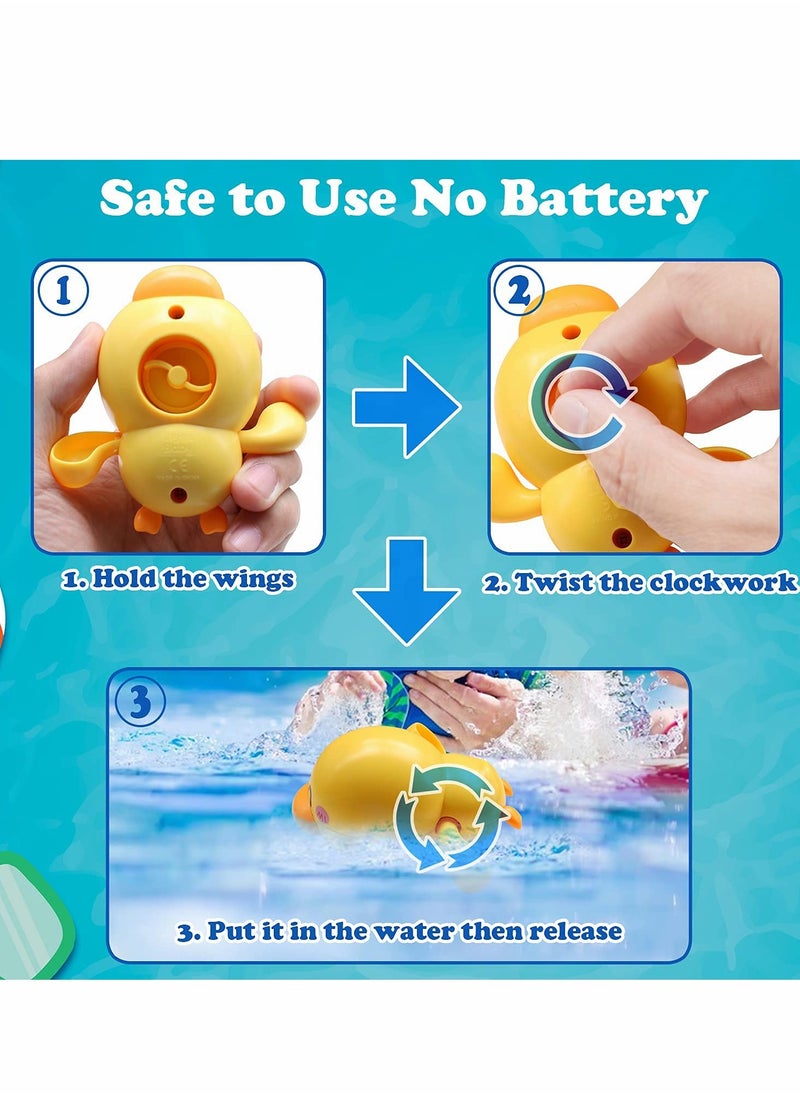 3Pcs Wind-Up Bath Toys for Kids 1-7 Years, Fun Water Play Gifts for Toddlers and Babies, Perfect for Bathtub and Pool