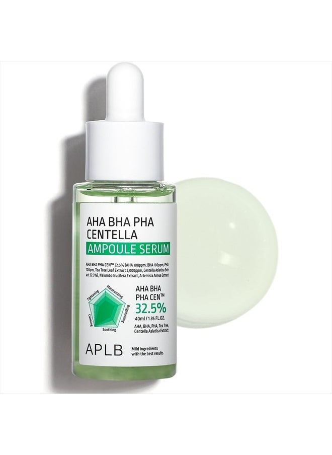 AHA BHA PHA Centella Ampoule Serum | AHA BHA PHA CEN™ 32.5% 1.35 FL.OZ/Korean Skincare, Exfoliant, Long lasting moisturizing, Revitalize for gentle and improve skin texture