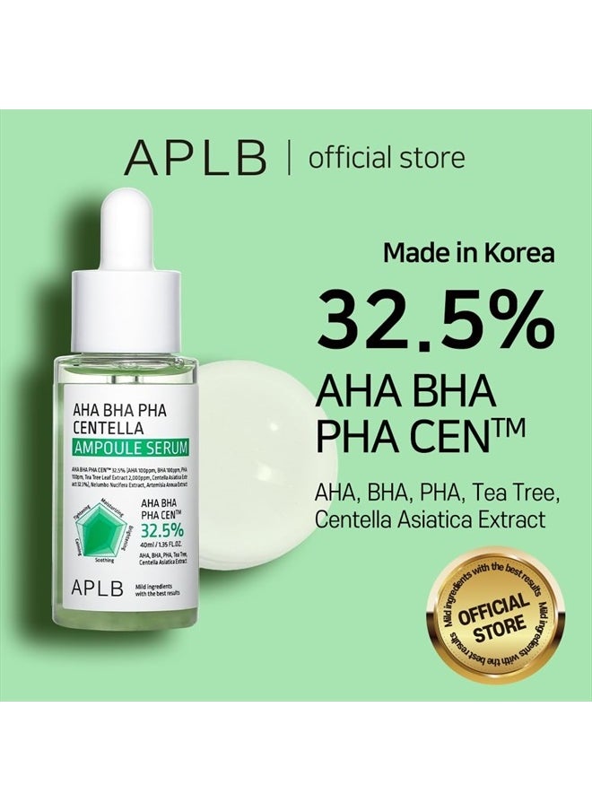 AHA BHA PHA Centella Ampoule Serum | AHA BHA PHA CEN™ 32.5% 1.35 FL.OZ/Korean Skincare, Exfoliant, Long lasting moisturizing, Revitalize for gentle and improve skin texture