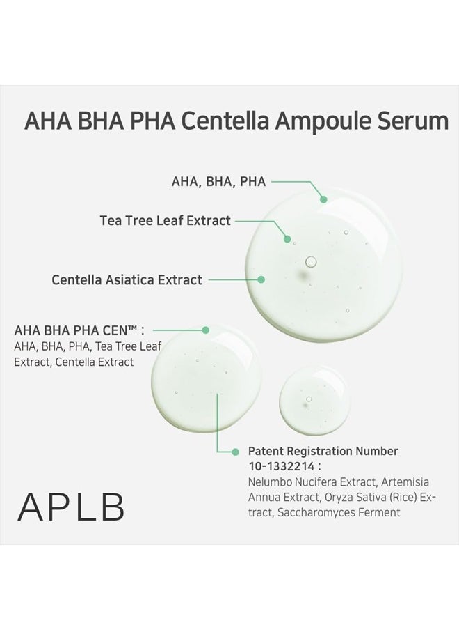 AHA BHA PHA Centella Ampoule Serum | AHA BHA PHA CEN™ 32.5% 1.35 FL.OZ/Korean Skincare, Exfoliant, Long lasting moisturizing, Revitalize for gentle and improve skin texture