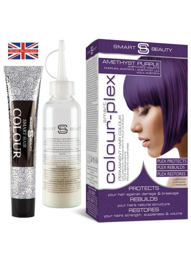 Amethyst Purple Hair Dye Permanent with Anti-Breakage Plex Hair Care, Vegan Hair Dye & Cruelty-Free, 100% Grey Coverage, purple Hair Color, For All Hair Types. Smart Beauty