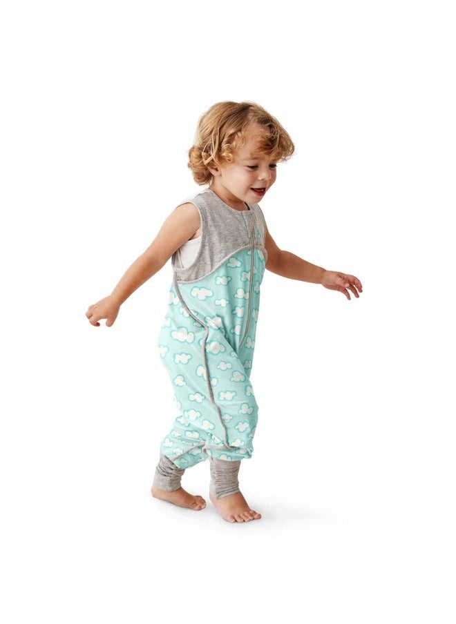 Lite Organic Baby Sleep Suit (12-24 Mo), Super Soft Temp Regulating Sleeping Suit, 0.2Tog Lightweight Wearable Blanket, Turquoise