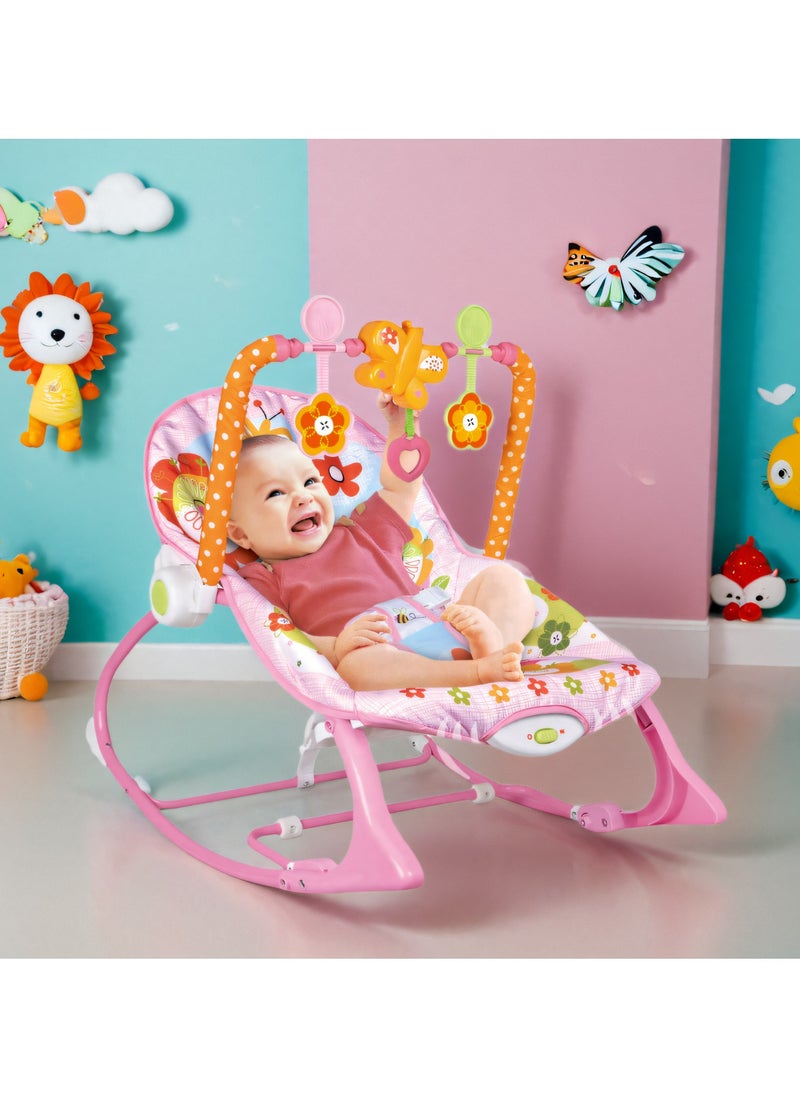 3-in-1 Vibrating And Hanging Toys Baby Bouncer Seat  Infant to With Music Toddler Rocker 0-30 Months