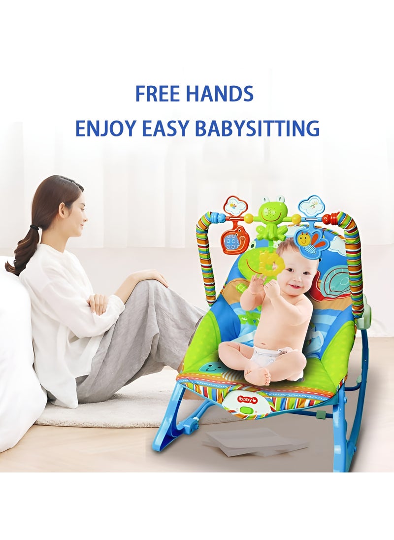 3-in-1 Vibrating And Hanging Toys Baby Bouncer Seat  Infant to With Music Toddler Rocker 0-30 Months