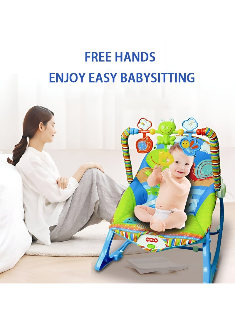 3-in-1 Vibrating And Hanging Toys Baby Bouncer Seat  Infant to With Music Toddler Rocker 0-30 Months