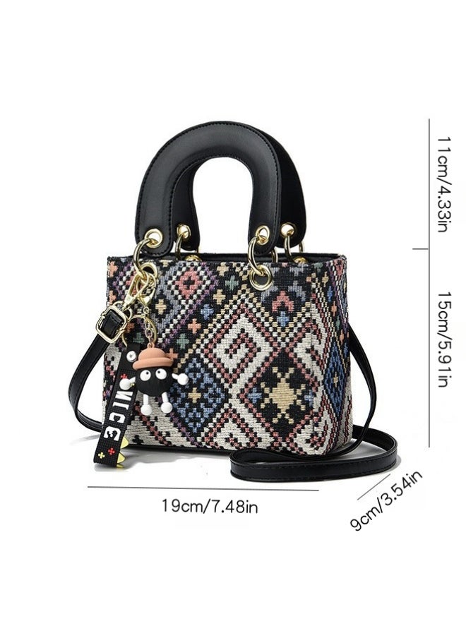 Women's Fashion Shoulder Bags, Ladies Doll Charm Handbag Tote Bags Clutch Bag, Portable Small Bag Phone Bag Crossbody Bag Satchel Bag Beach Bag Carry Bag for College Students and Teenagers