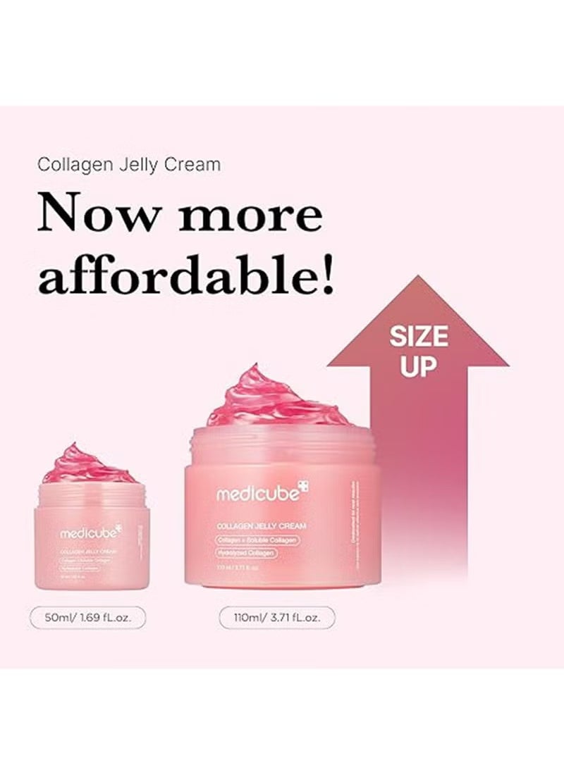 Medicube Collagen Jelly Cream- Niacinamide & Freeze-Dried Hydrolyzed Collagen - Boosts skin's barrier hydration and gives 24h Glow & Lifted Look - No artificial color, Korean skincare (3.71 fl.oz.)