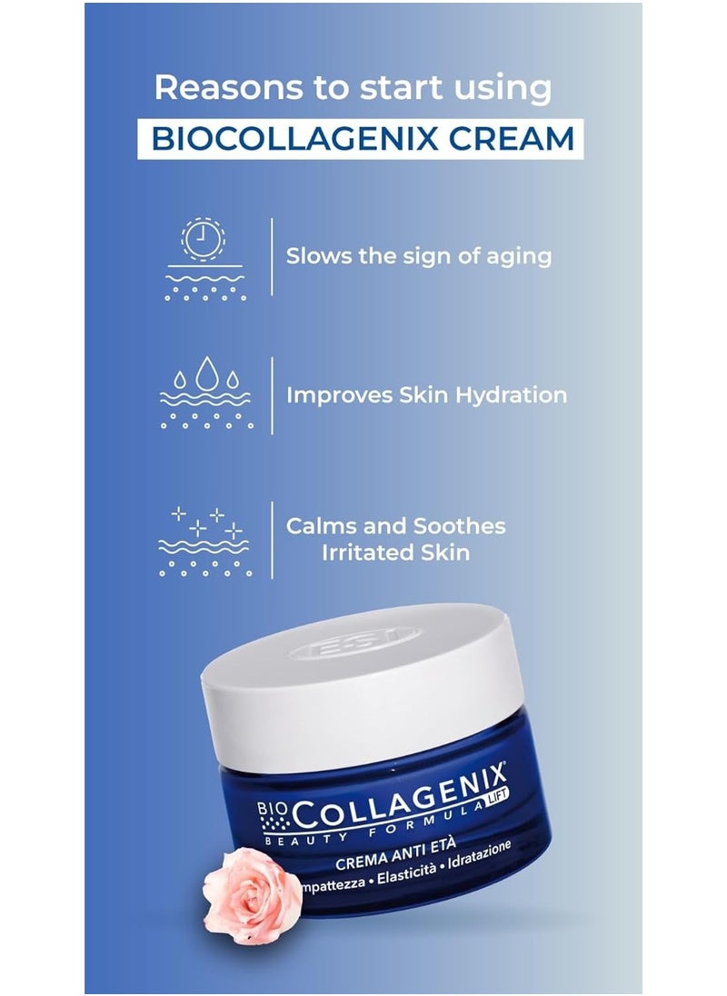 Anti-Aging Cream with Marine Collagen, Hyaluronic Acid & Vitamin C – Deep Hydration, Firming & Skin Rejuvenation, Reduces Visible Aging, Fights Wrinkles, Even Tone & Youthful Radiance