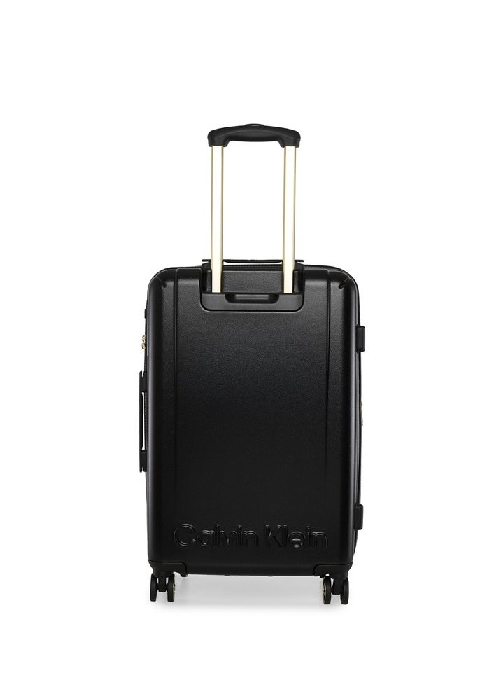 Big Monogram Hardside Spinner Luggage On Wheels, Ultra Lightweight ABS, 4 Double Wheels Color BLACK