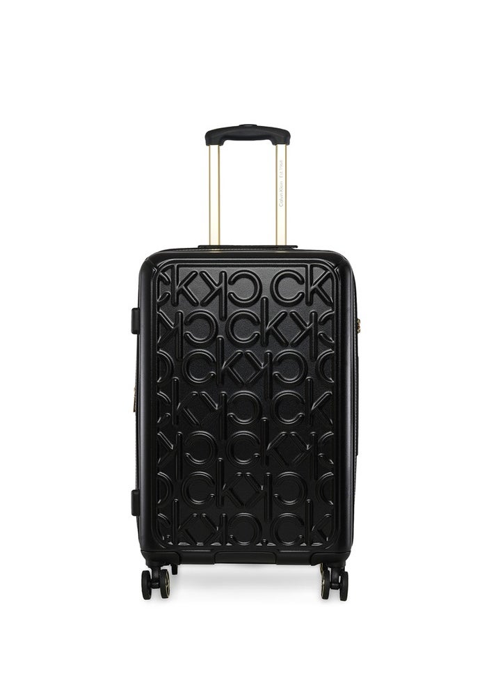 Big Monogram Hardside Spinner Luggage On Wheels, Ultra Lightweight ABS, 4 Double Wheels Color BLACK