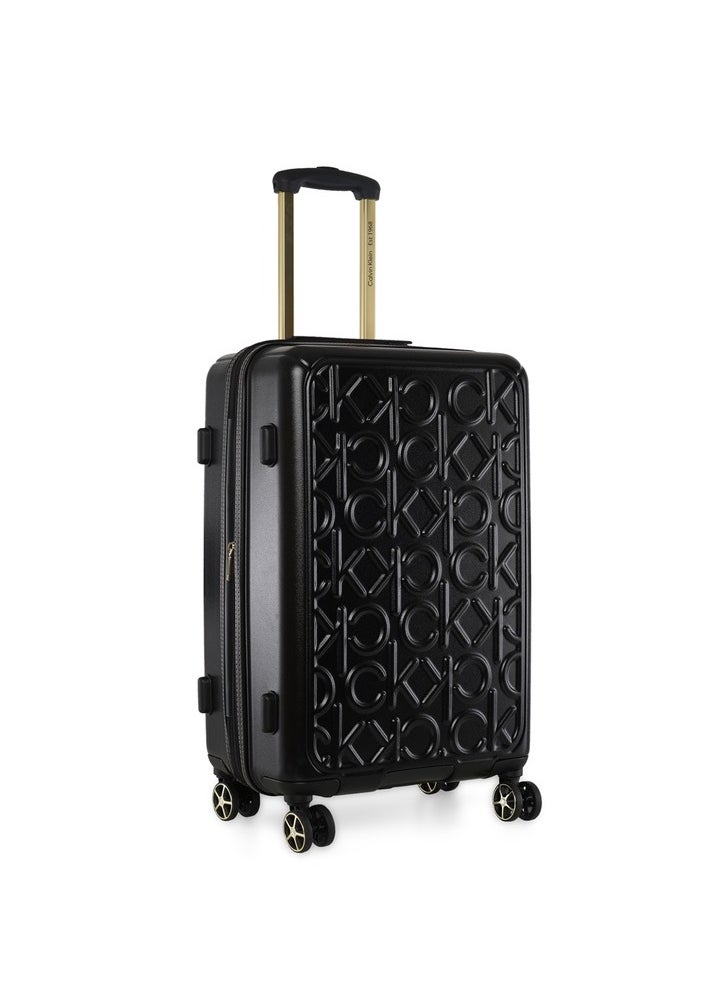 Big Monogram Hardside Spinner Luggage On Wheels, Ultra Lightweight ABS, 4 Double Wheels Color BLACK