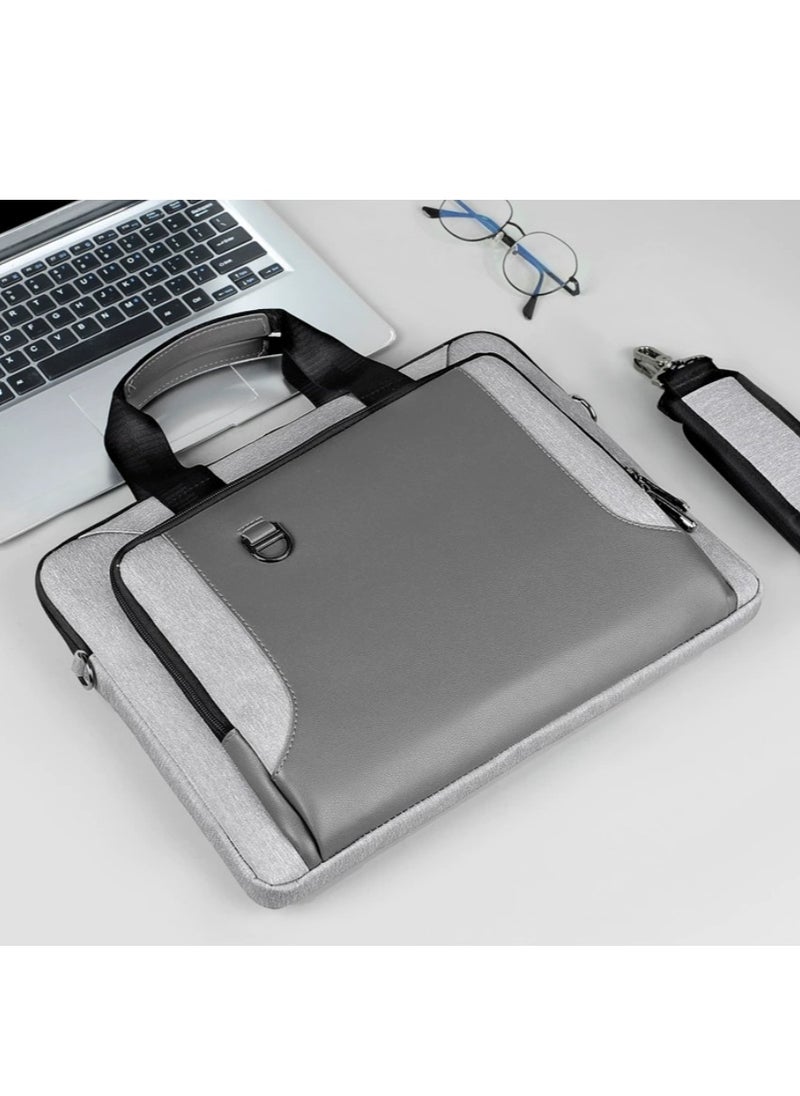 Business Double-Layer Airbag Shockproof Laptop Bag, Handheld and Shoulder Briefcase for 13/14-inch Laptops, Large Capacity, Thickened Anti-Drop Office Bag, Suitable for Apple MacBook Air and MacBook Pro.