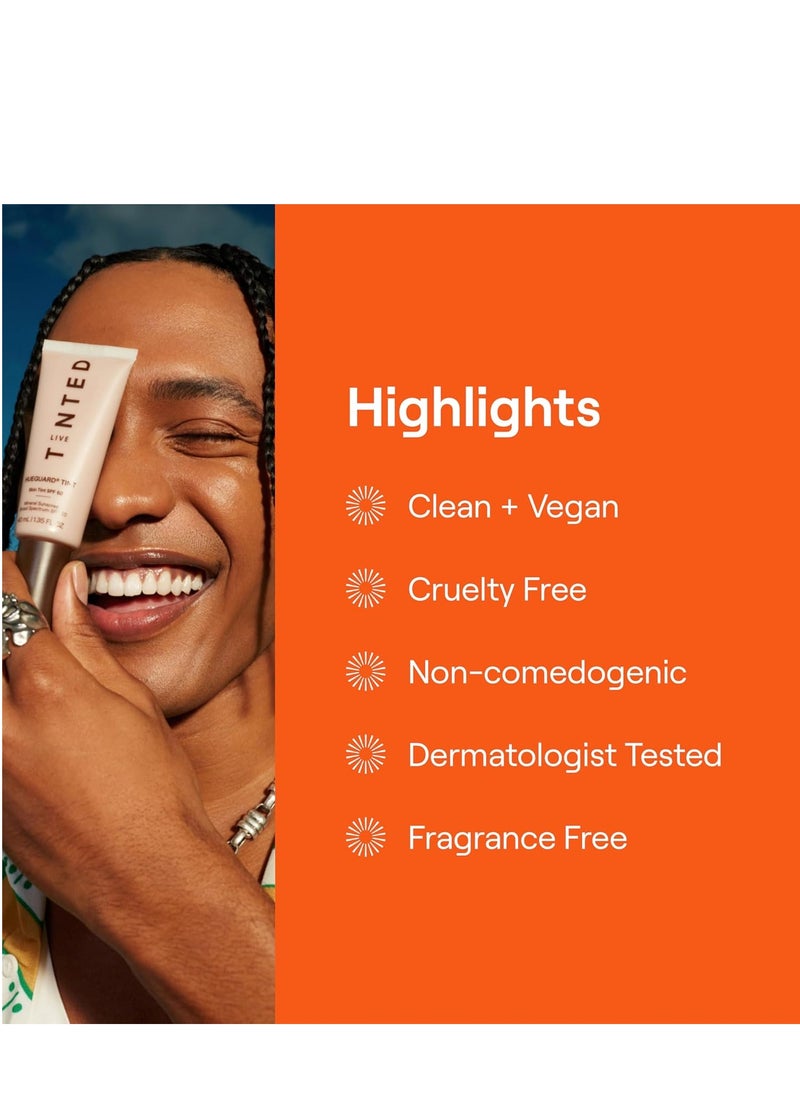 Live Tinted Hueguard Skin Tint SPF 50 - Tinted Mineral Sunscreen with Light-Medium Buildable Coverage With a Hydrating and Radiant Finish - Water and Sweat Resistant, 1.35 fl oz - Shade 06