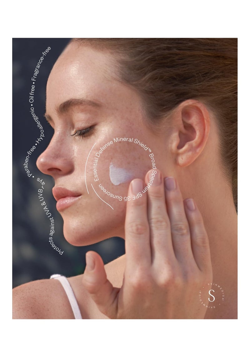 SkinMedica Essential Defense Mineral Shield SPF Sunscreen for Face. This Lightweight, Facial Sunscreen is Ideal for Oily and/or Combination Skin, 1.85 Oz