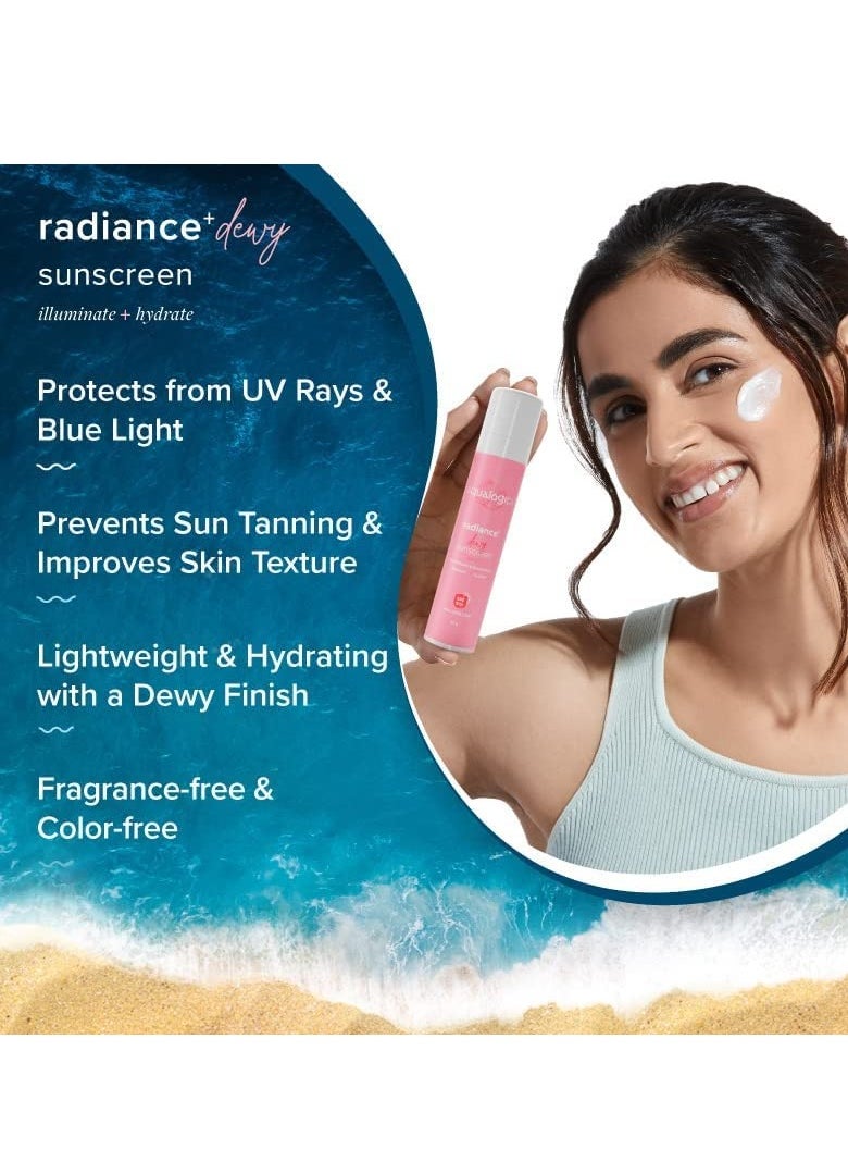 Radiance+ Niacinamide SPF 50 Sunscreen with PA+++ for UVA/B & Blue Light Protection | Sun & Device Screen Light Protector | Lightweight & Fragrance-Free | 1.76 Oz/50g