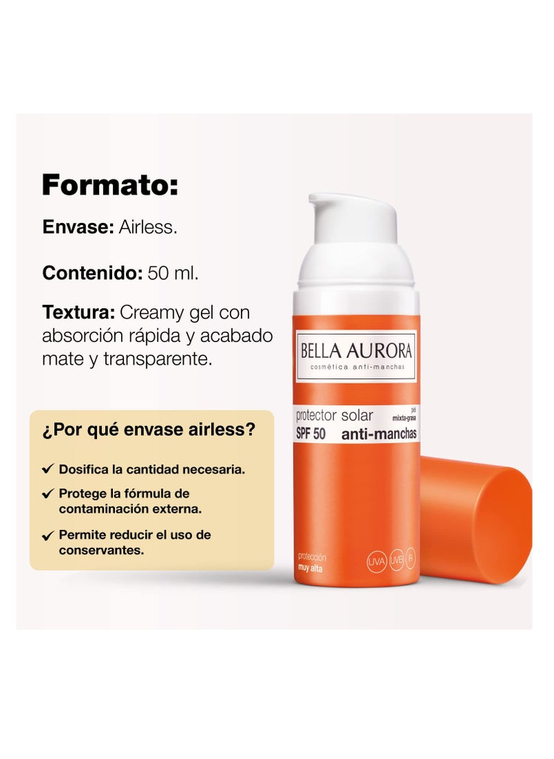 BELLA AURORA GEL SOLAR SPF 50 ANTIMANCAS PIEL MIXTA-GRASA