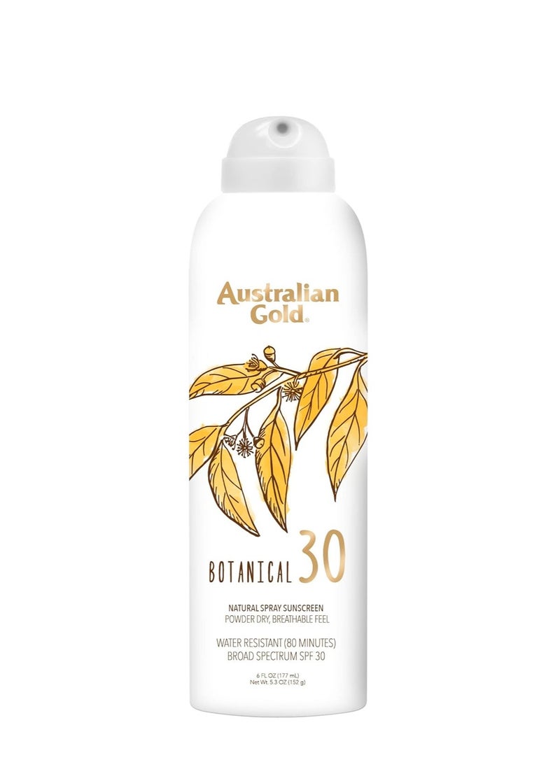 Australian Gold Botanical SPF 30 Natural Sunscreen Spray, Broad Spectrum Sunblock, Formulated with Antioxidants-Rich and Natural Native-Australian Ingredients, Citrus Oasis Fragrance, 6 Fl Oz