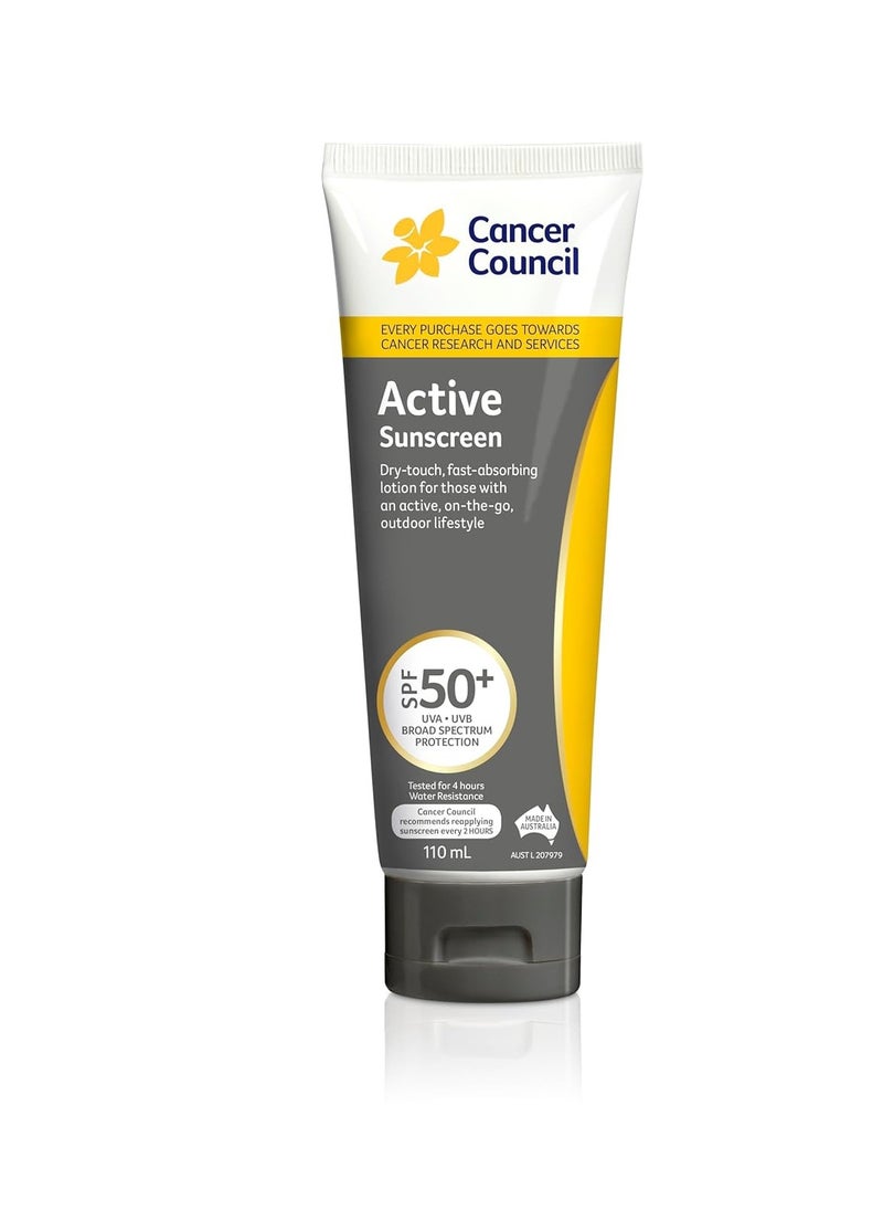 Cancer Council SPF 50+ Active 110ml Tube