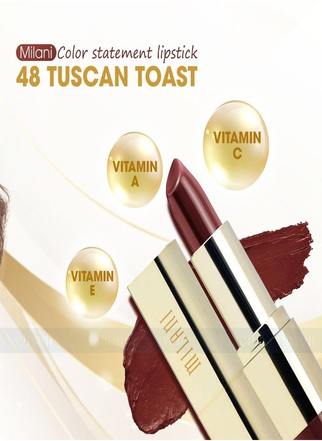 Milani Color Statement Lipstick - 48 Tuscan Toast, 4g | Rich & Creamy Long-Lasting Formula