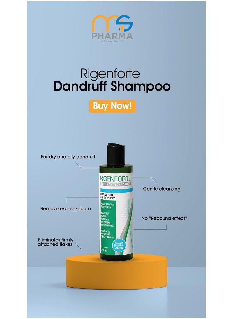 Anti-Dandruff Shampoo, 250ml - Dual Action Formula for Dry & Oily Scalp, Gently Cleanses, Removes Sebum & Flakes, Revitalizes Hair, Prevents Dandruff Recurrence & Soothes Itching