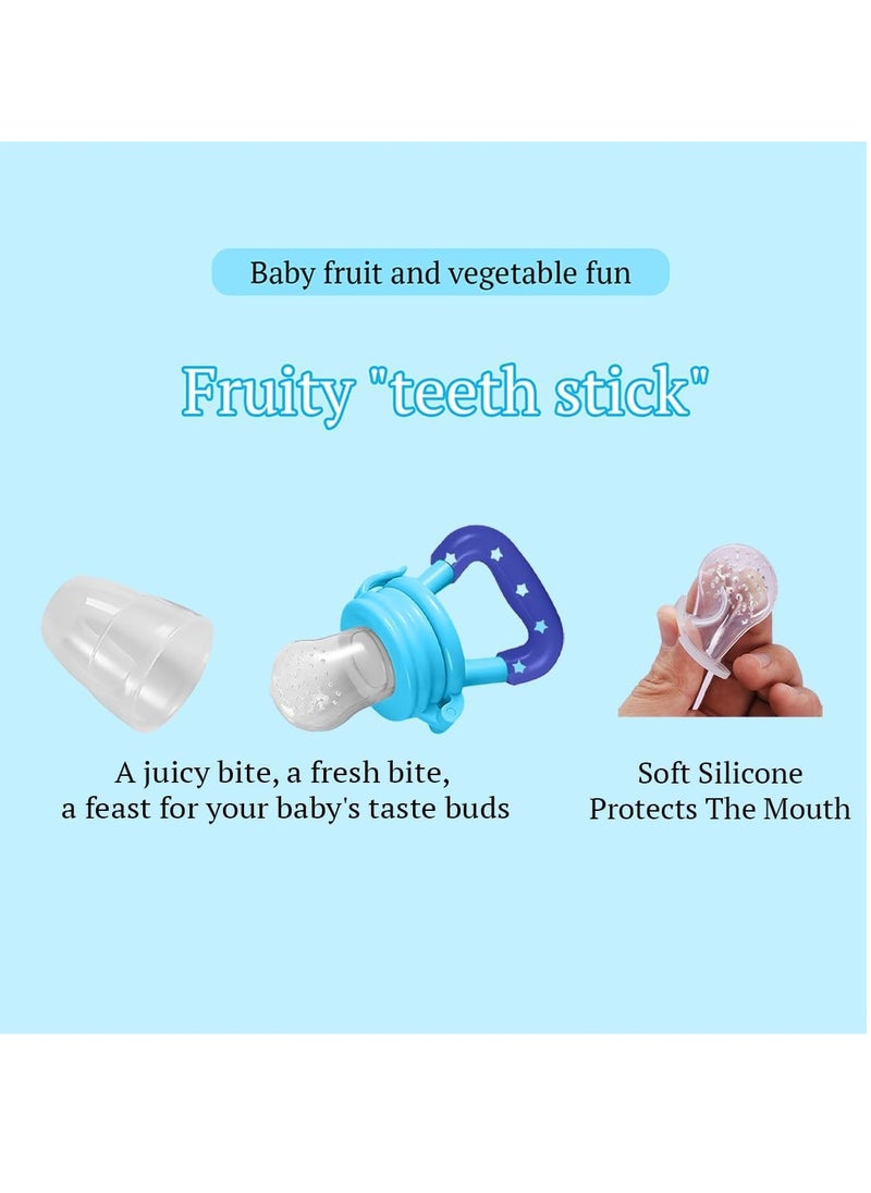 5pcs Baby Food Feeder Fruit Food Silicone Nipple Teething Toy- Reusable Pacifier for Aching Gums, Introduce Tasty Fruits to Your Little One's Diet, BPA-Free