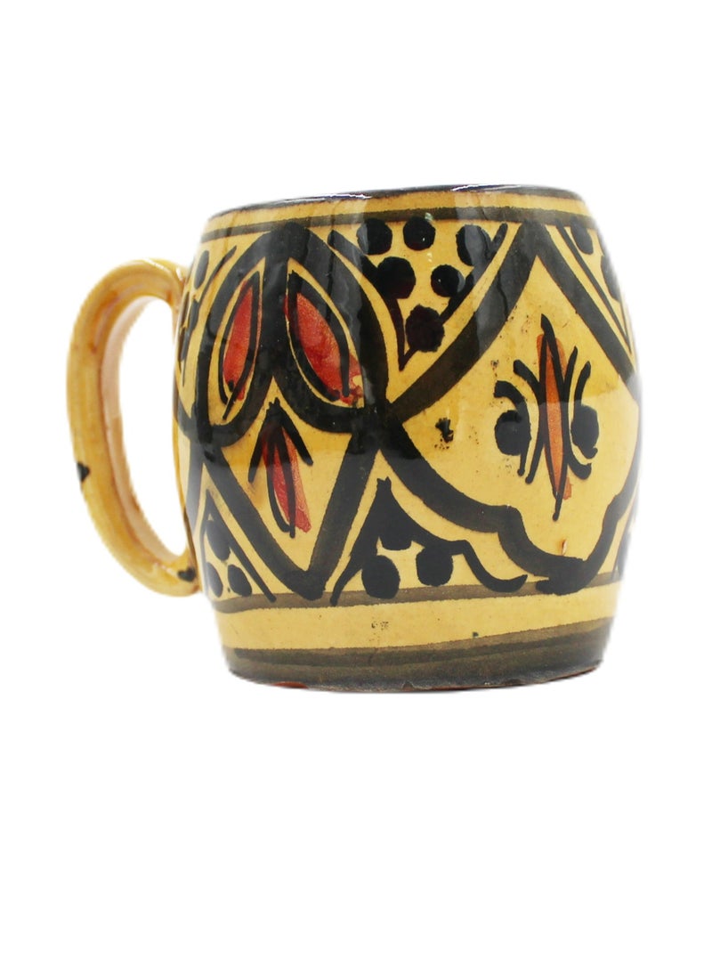 MOROCCAN HAND PAINTED NATURAL CLAY CUP 8 CM